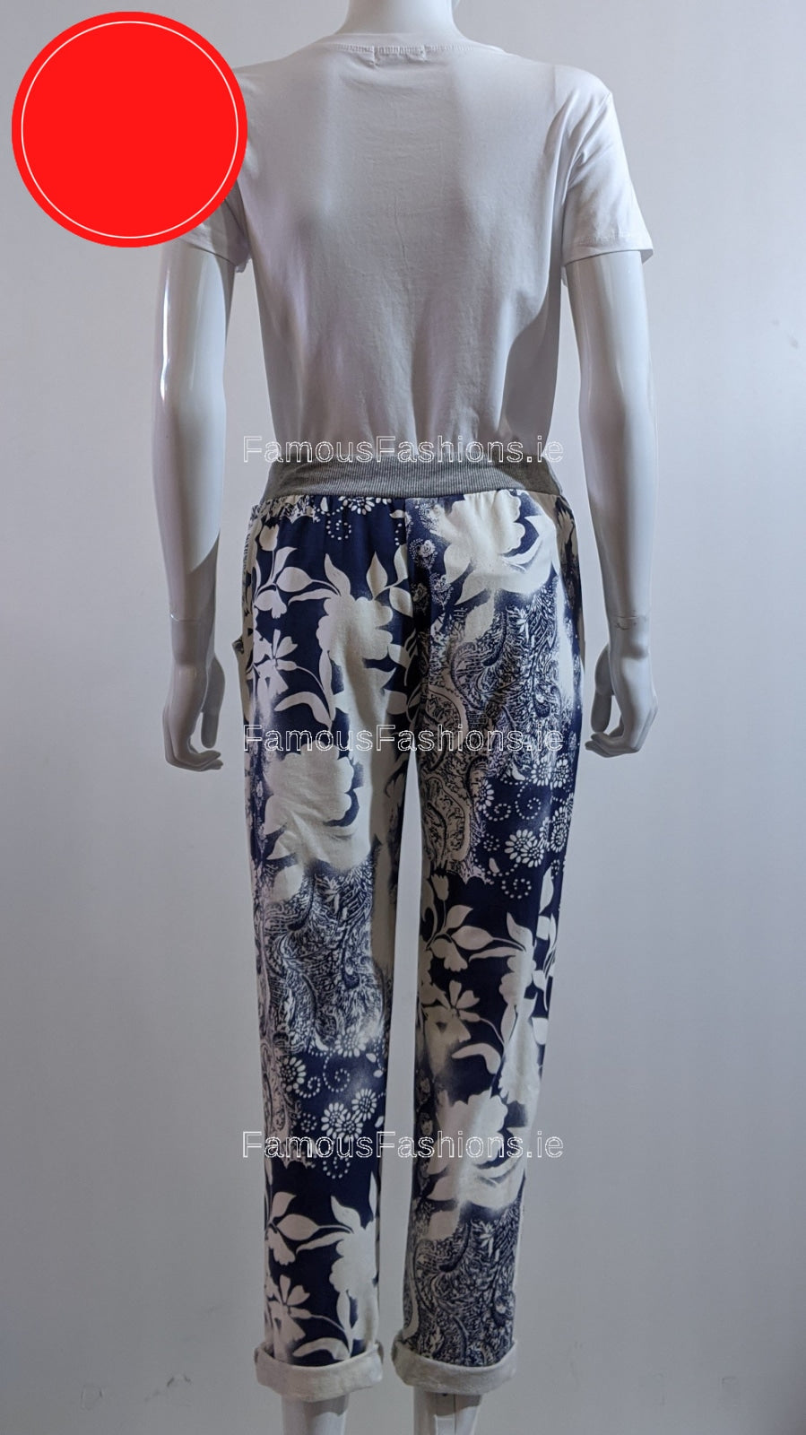 Blue Floral Print Trouser