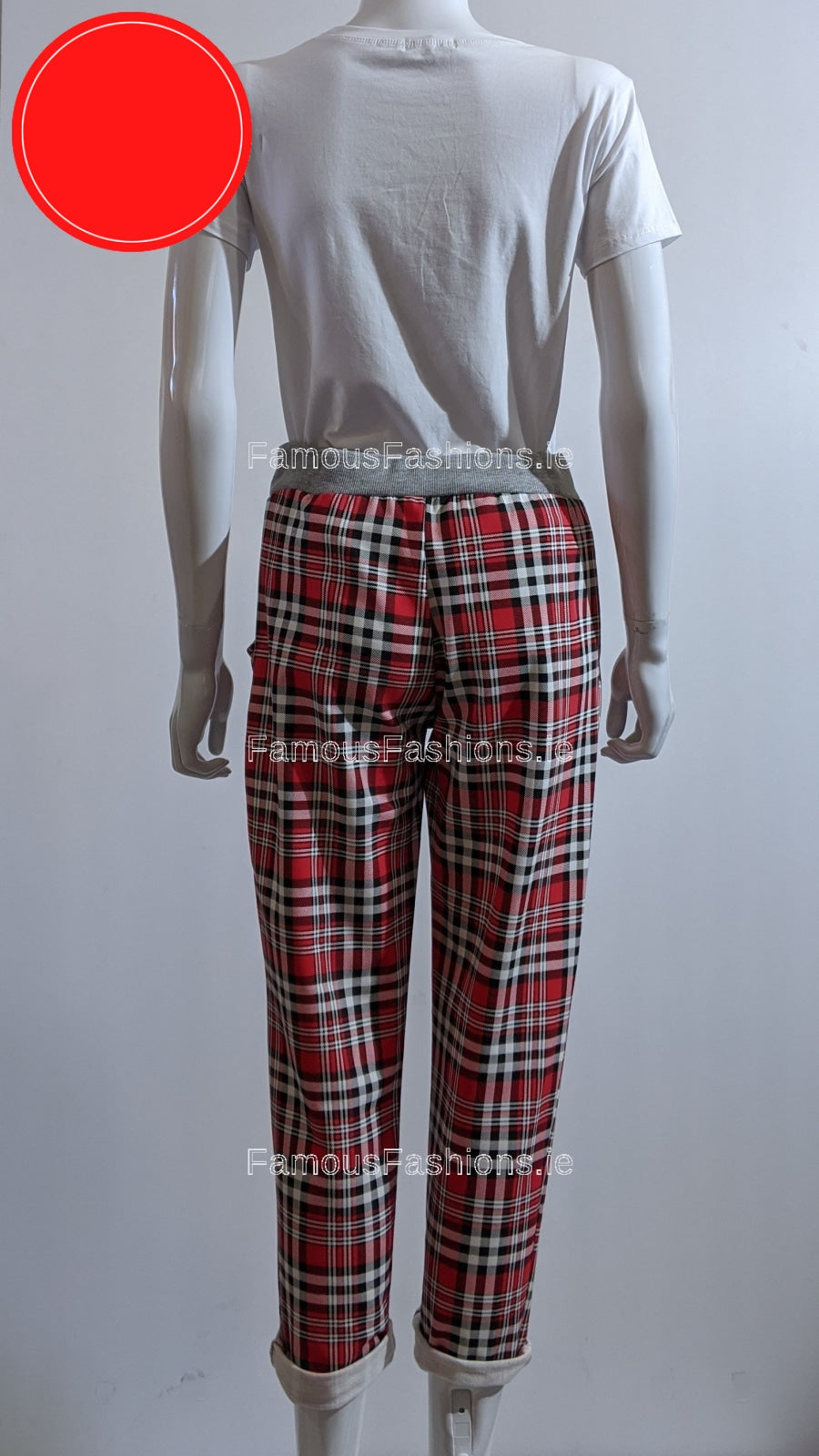 Red Check Print Trouser