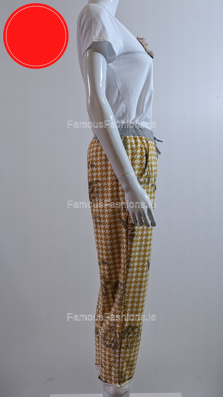 Mustard Printed Trouser