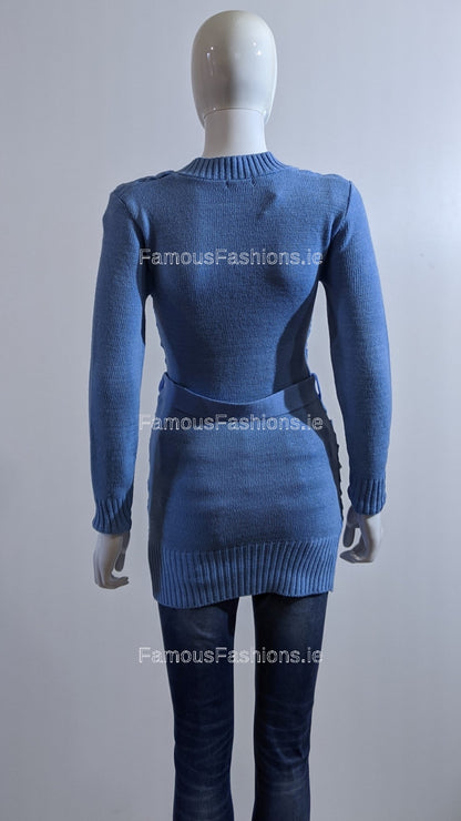 Blue Texture Detail Long Jumper 