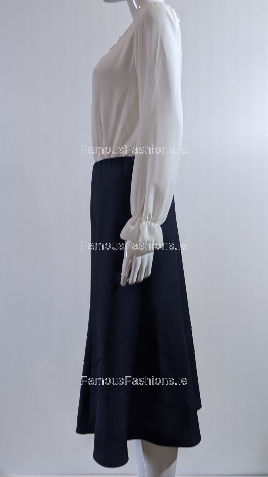 Navy Lined Elasticated A-Line Skirt