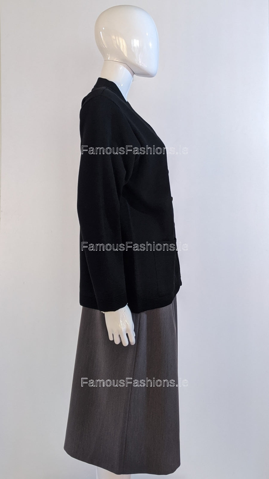 Black V-Neck Button Two Pocket Cardigan