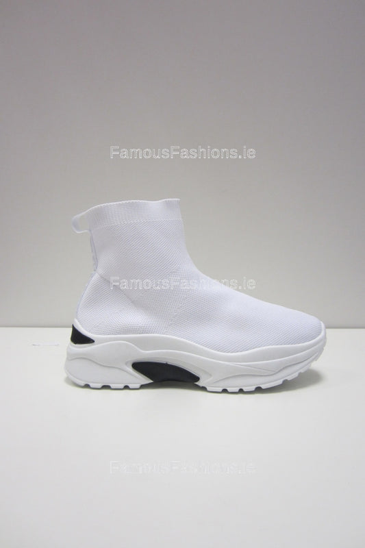 White Chunky Sole Sock Runner