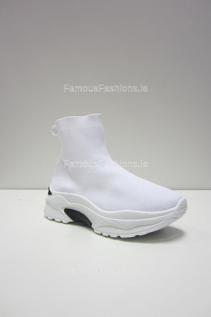 White Chunky Sole Sock Runner