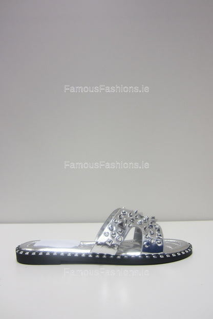 Silver Diamante Detail Slider