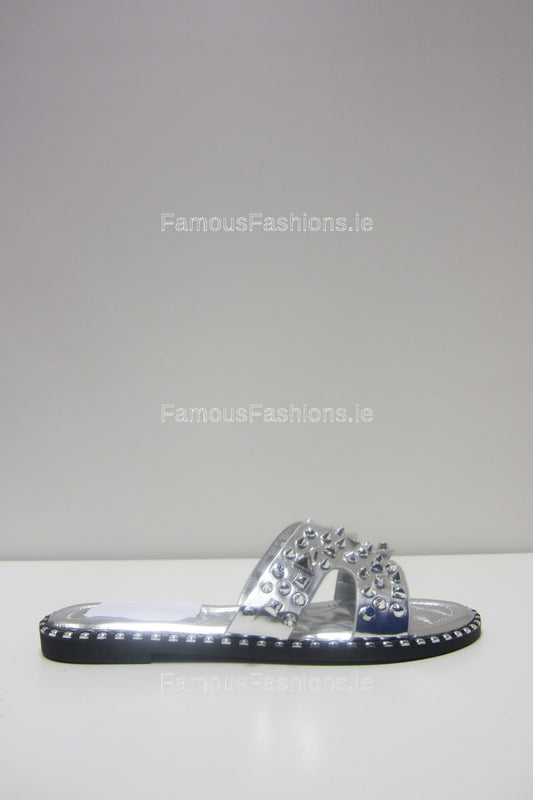 Silver Diamante Detail Slider