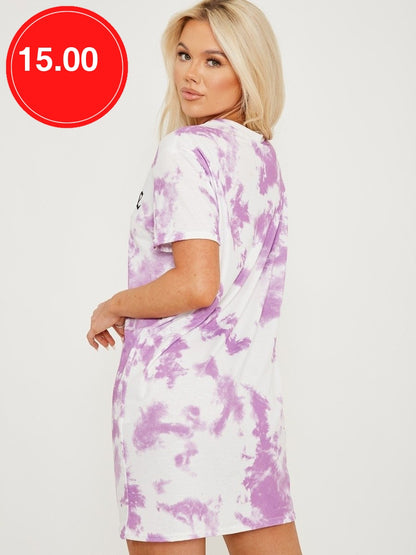 'Love To Live' Tie Dye T-Shirt Dress