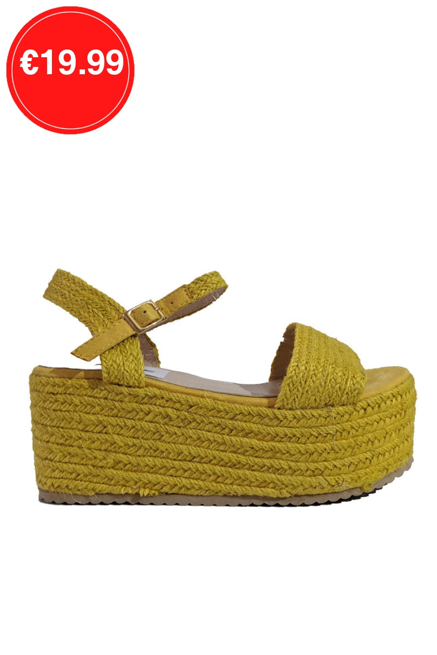 Mustard Platform Braided Espadrille Sandals