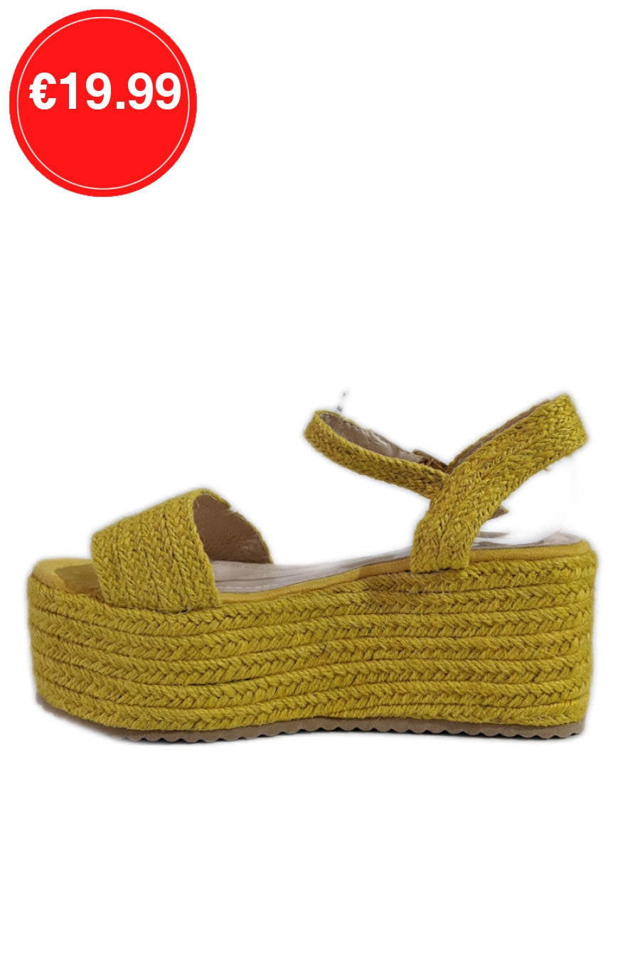 Mustard Platform Braided Espadrille Sandals