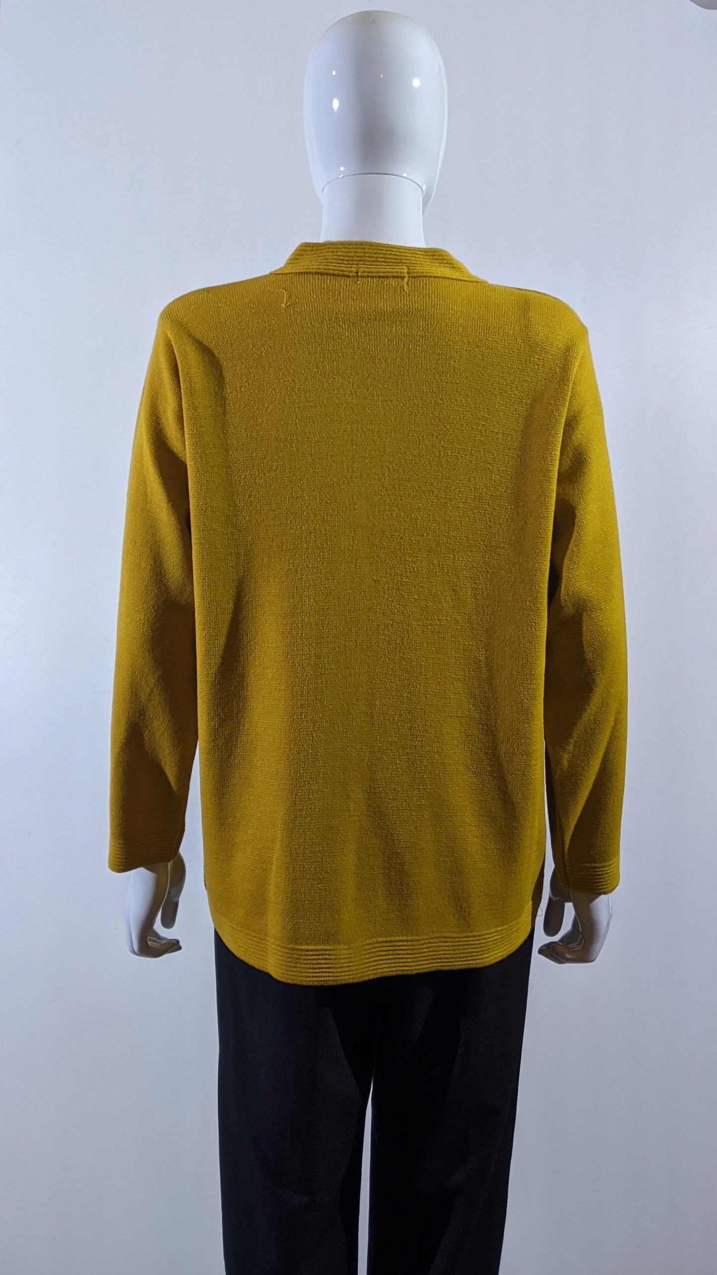 Mustard V-Neck Button Pocket Cardigan