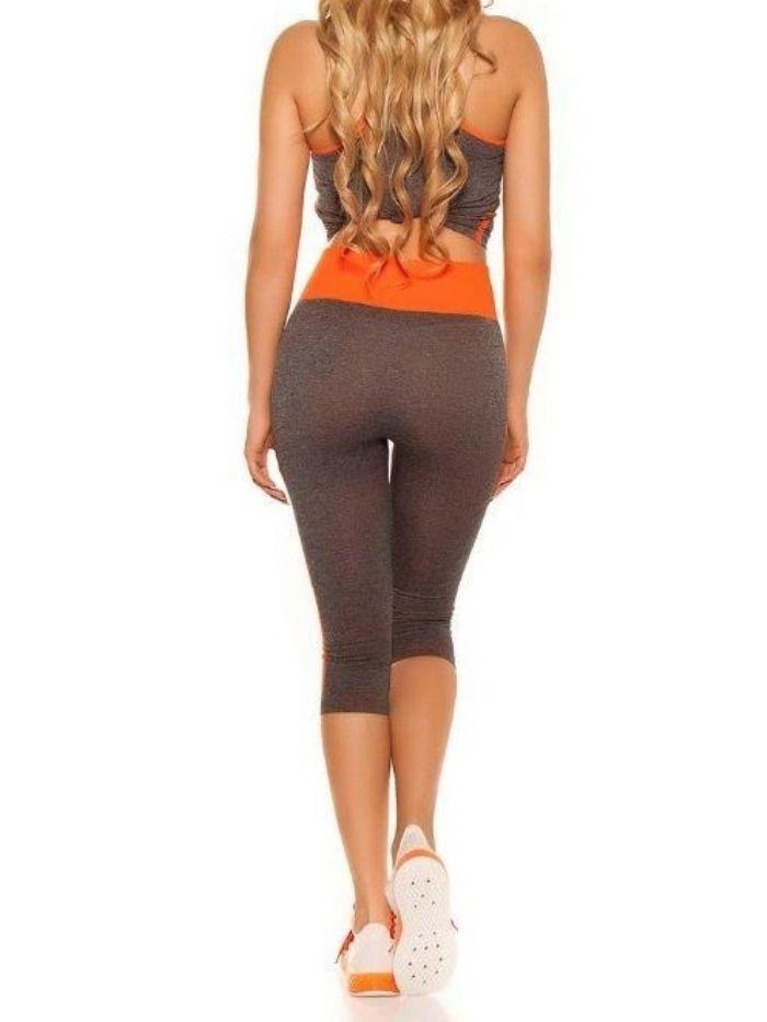 Neon Orange Sport Print Activewear Set