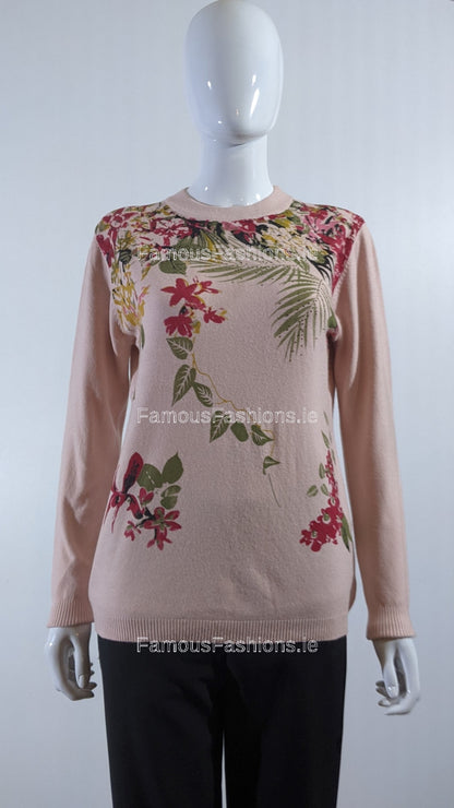 Pink Floral Design Soft Touch Jumper