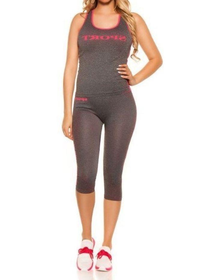 Pink Sport Print Activewear Set