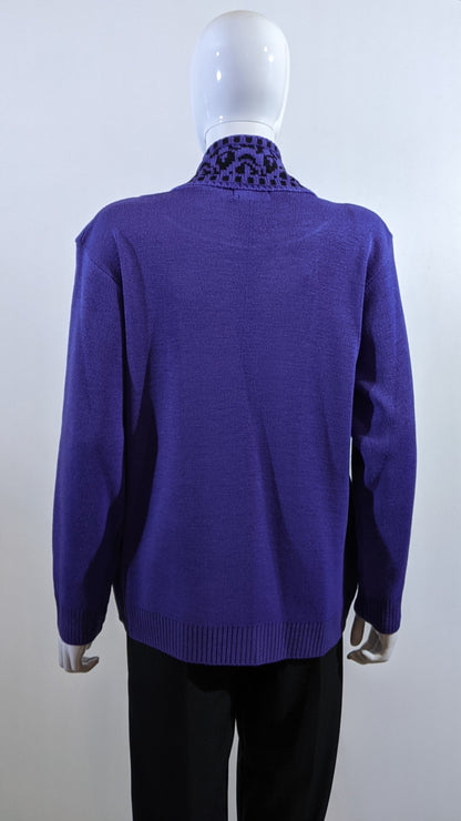 Purple Leopard Design Twinset Jumper