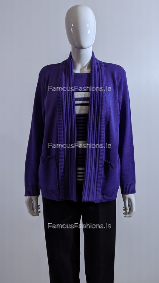 Purple Stripe Twinset Jumper