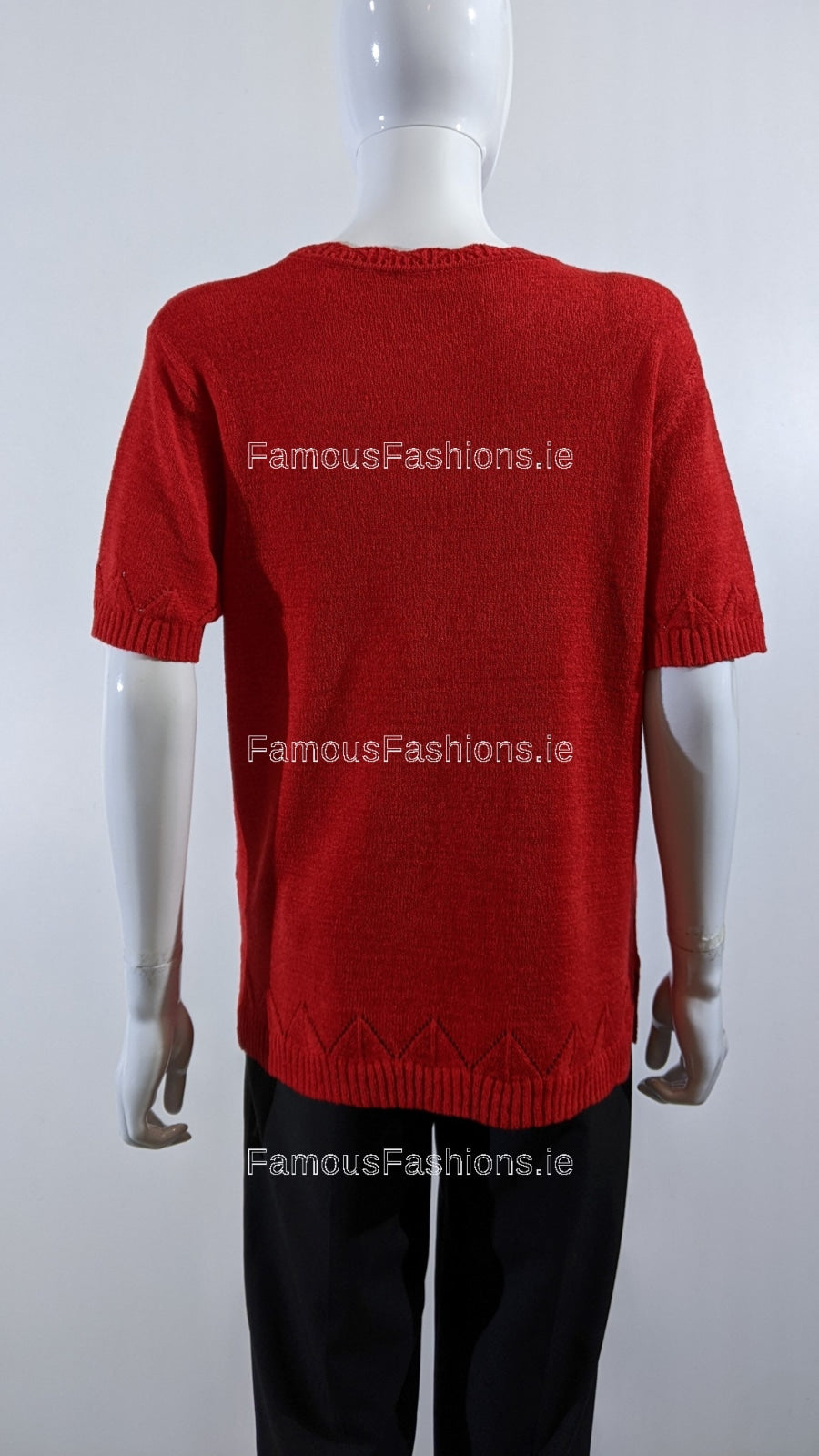 Red Beaded Soft Touch Short Sleeve Jumper