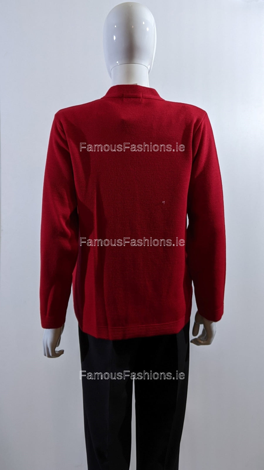 Red V-Neck Button Pocket Cardigan