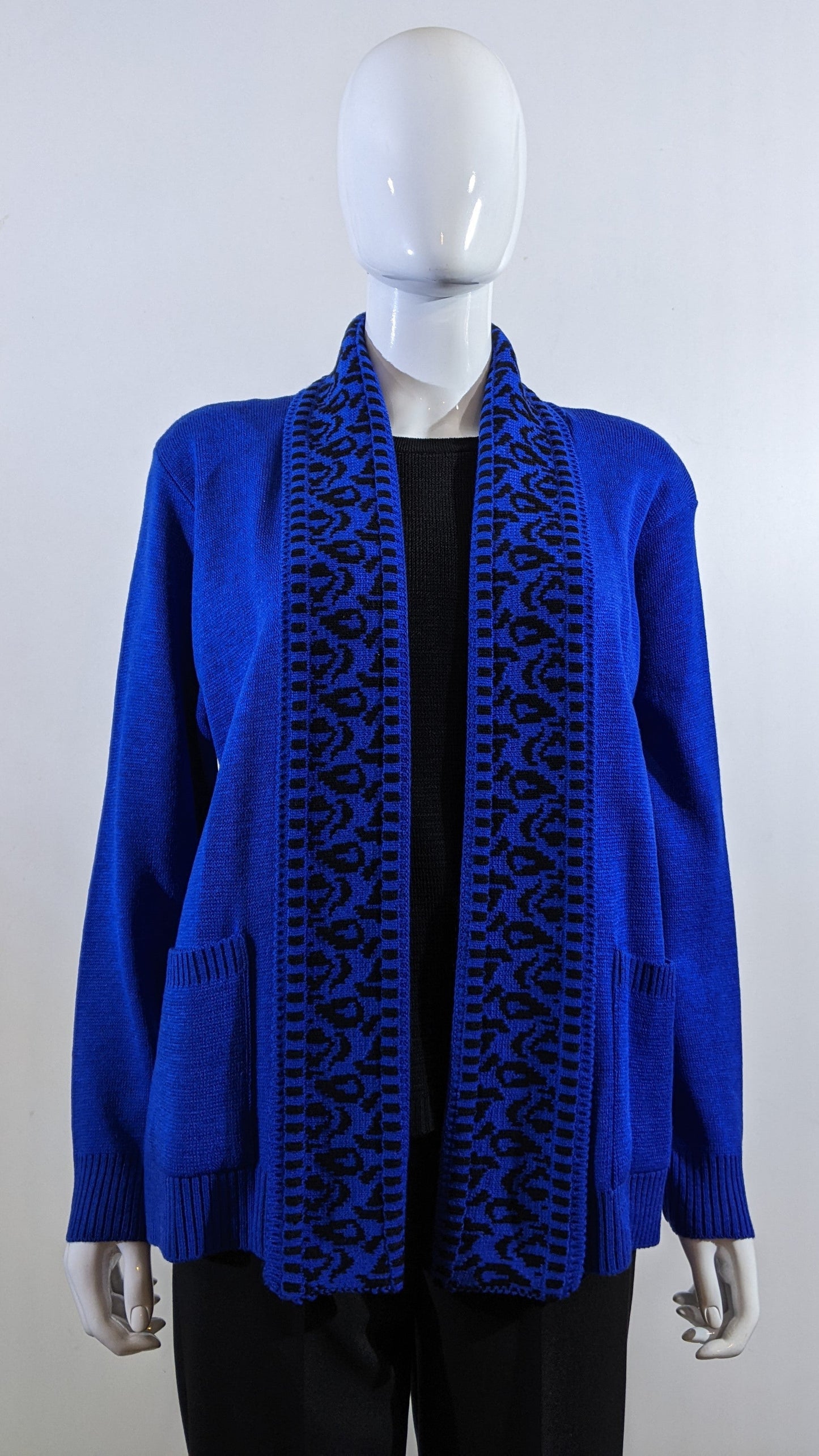 Royal Blue Leopard Design Twinset Jumper