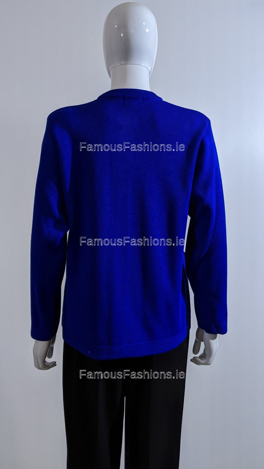 Royal Blue Round Neck Button Pocket Cardigan