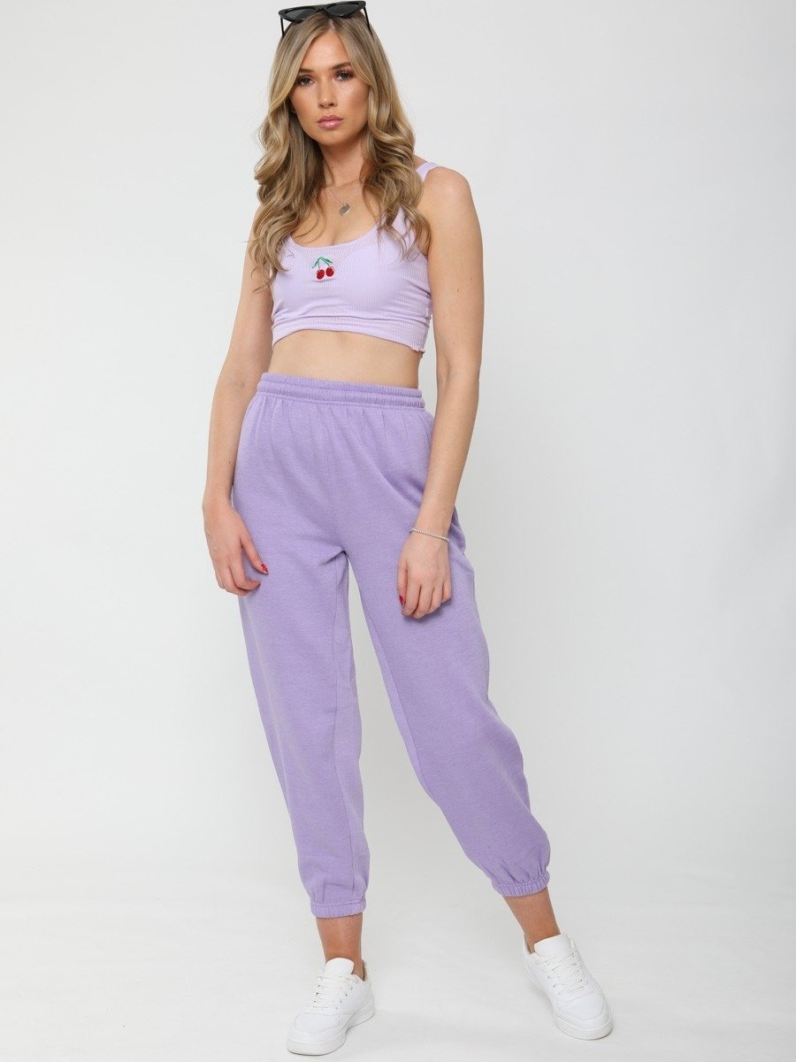 Lilac Oversized Fleece Joggers