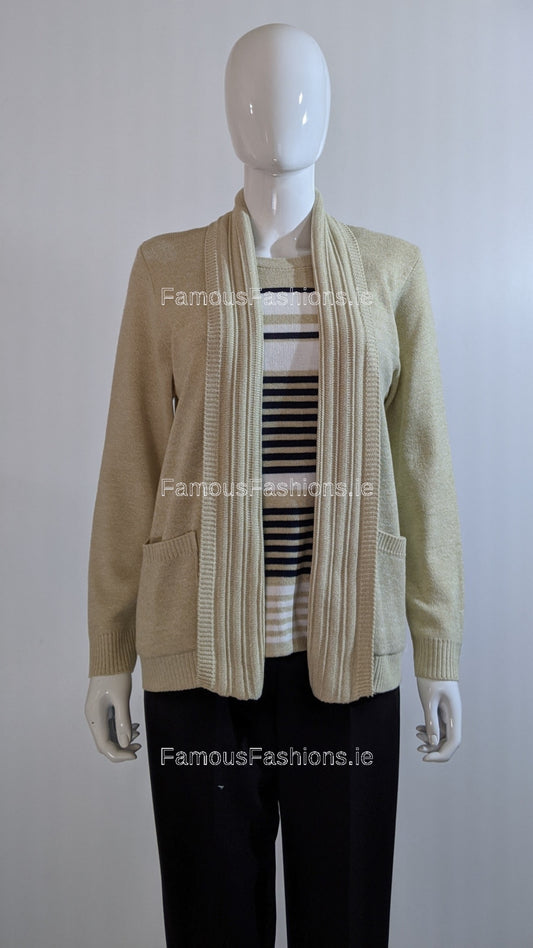 Stone Stripe Twinset Jumper