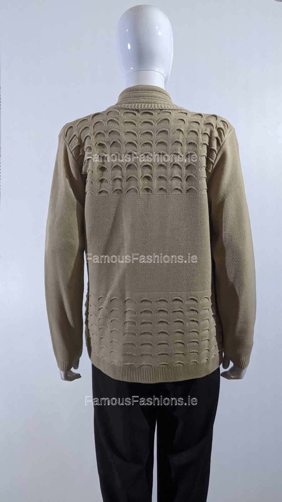 Taupe Scallop Edge Open Cardigan