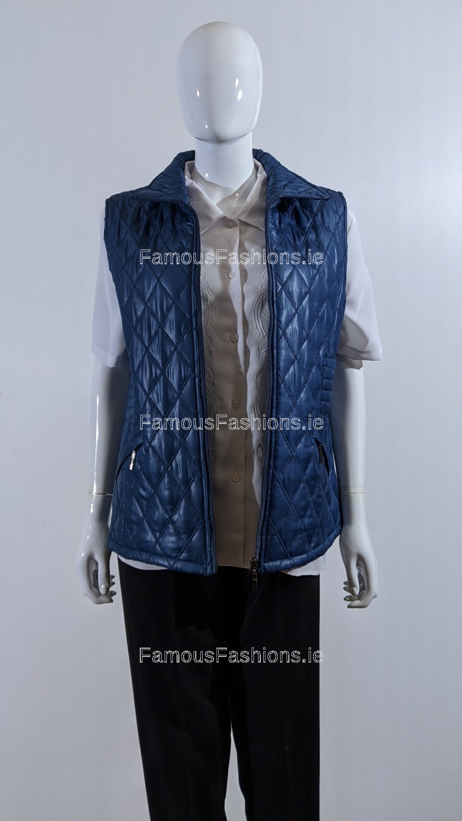 Teal Diamond Quilted Waistcoat with Zipped Pockets