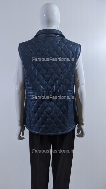 Teal Diamond Quilted Waistcoat with Zipped Pockets