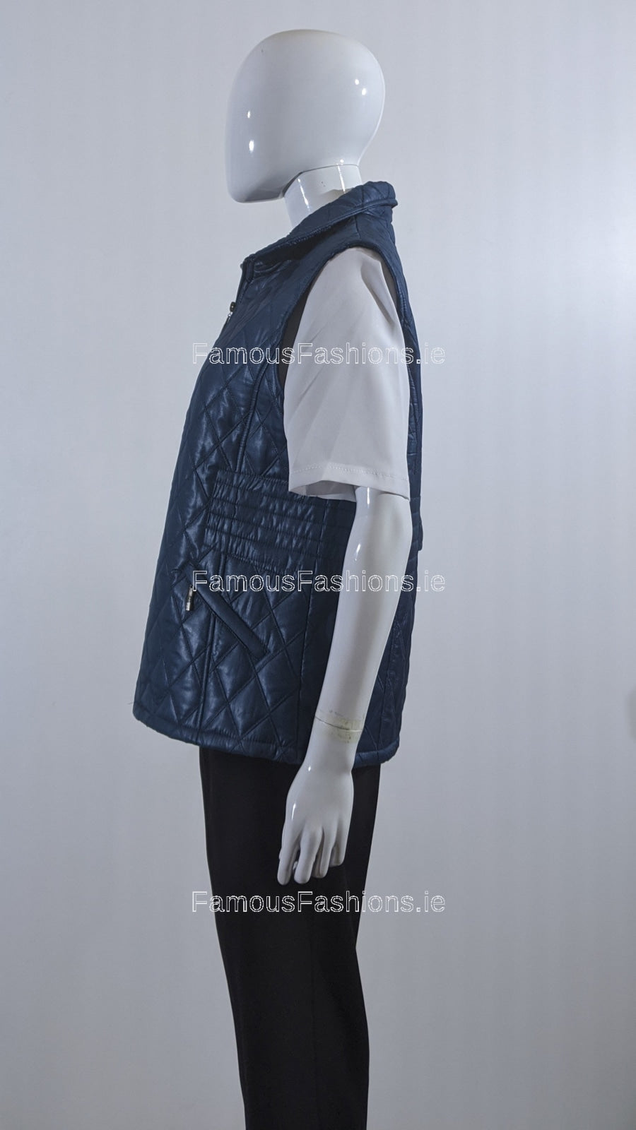 Teal Diamond Quilted Waistcoat with Zipped Pockets