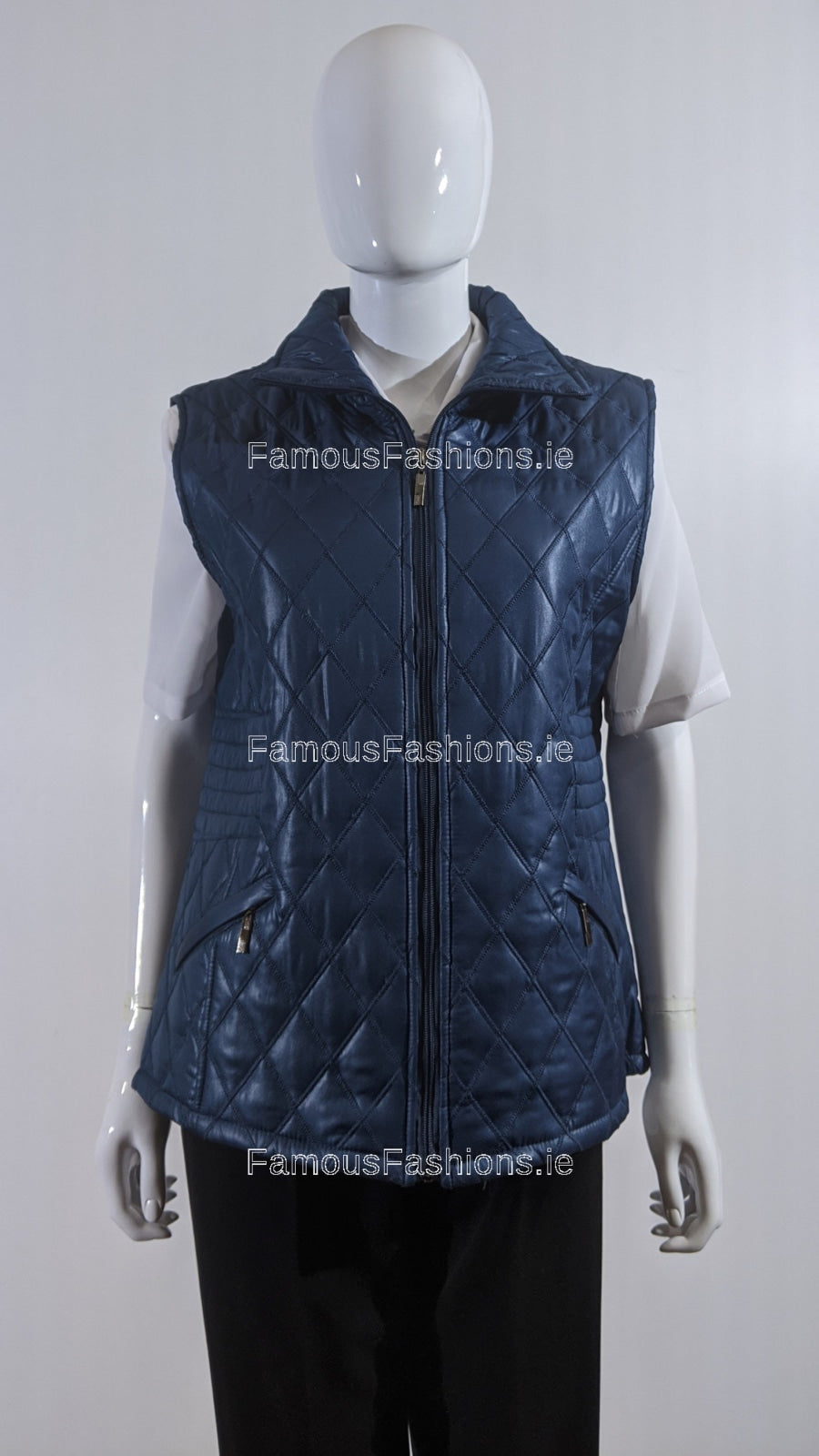 Teal Diamond Quilted Waistcoat with Zipped Pockets