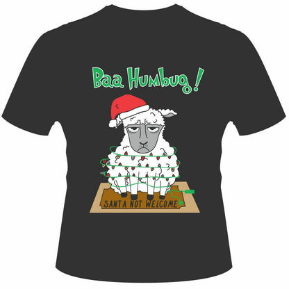 Black 'Baa Humbug' Christmas T-Shirt